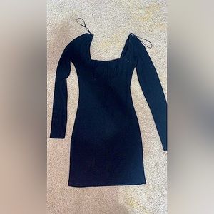 Black long sleeve mini dress
